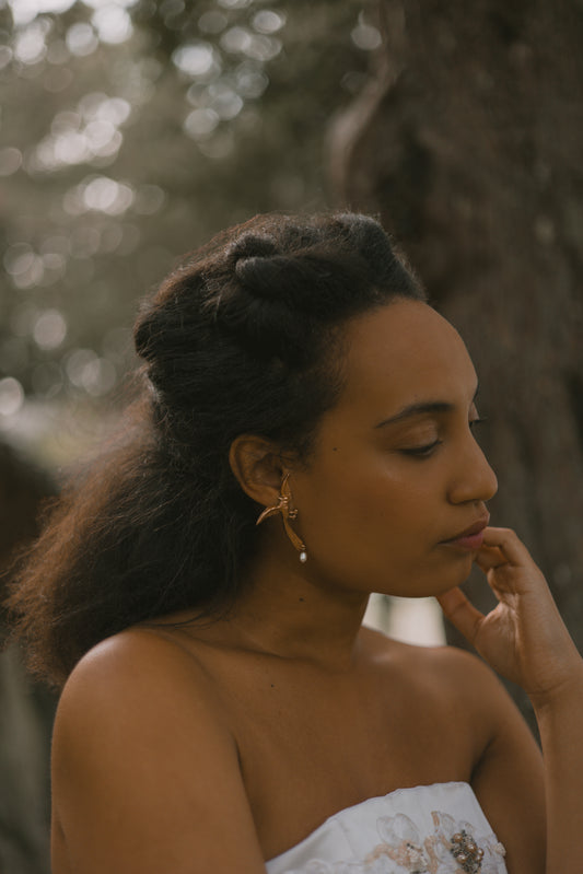 Mono-boucle Clervie - perle d'eau douce