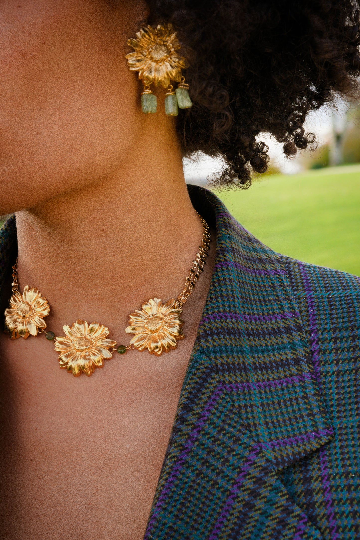 Flora Necklace - green tourmaline