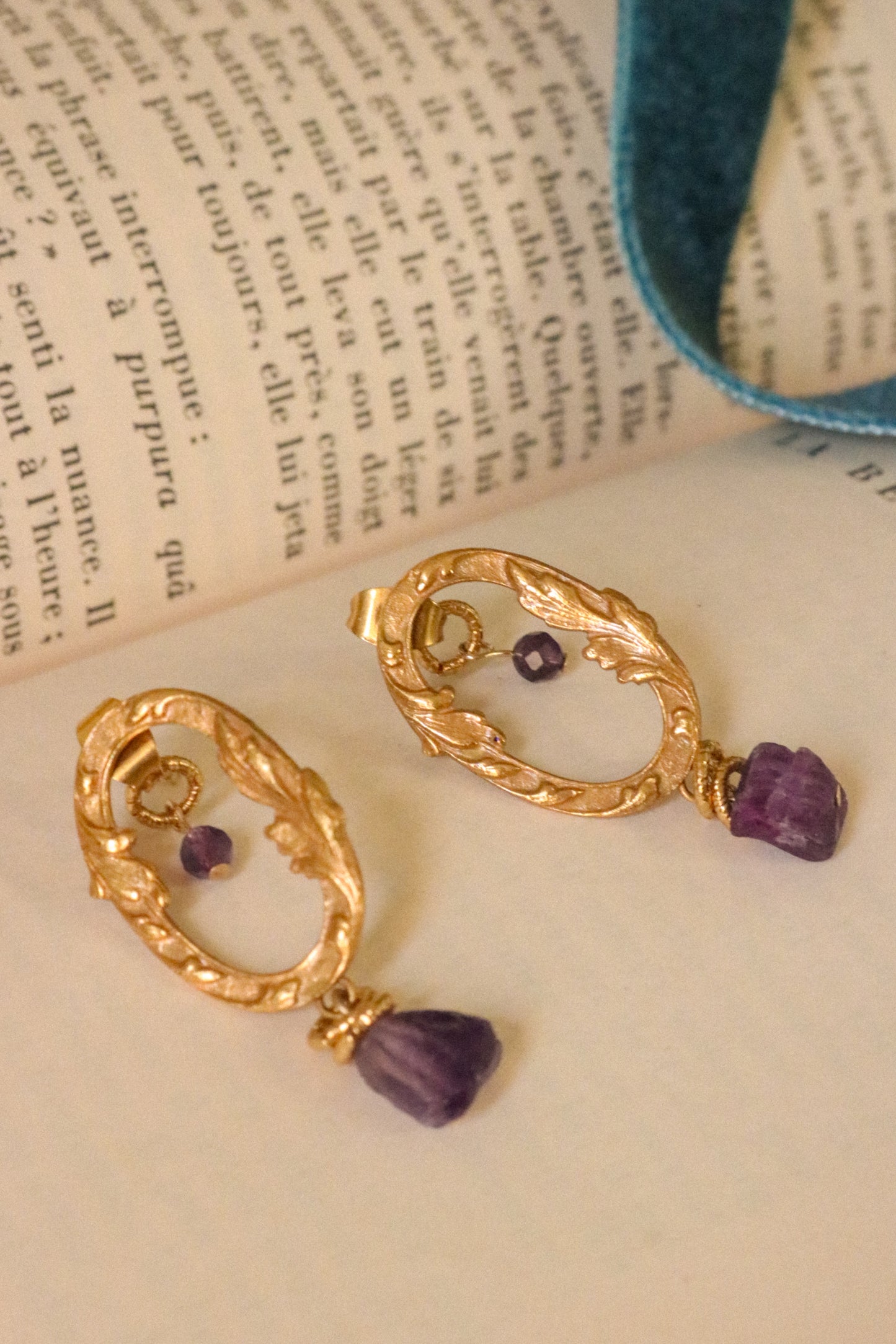 Boucles Terra Aria - Améthyste violette