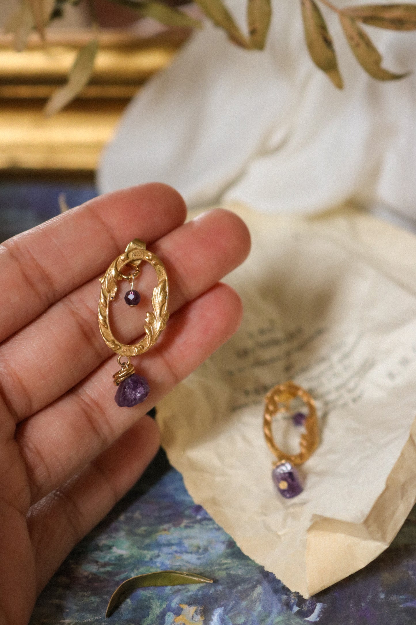 Boucles Terra Aria - Améthyste violette