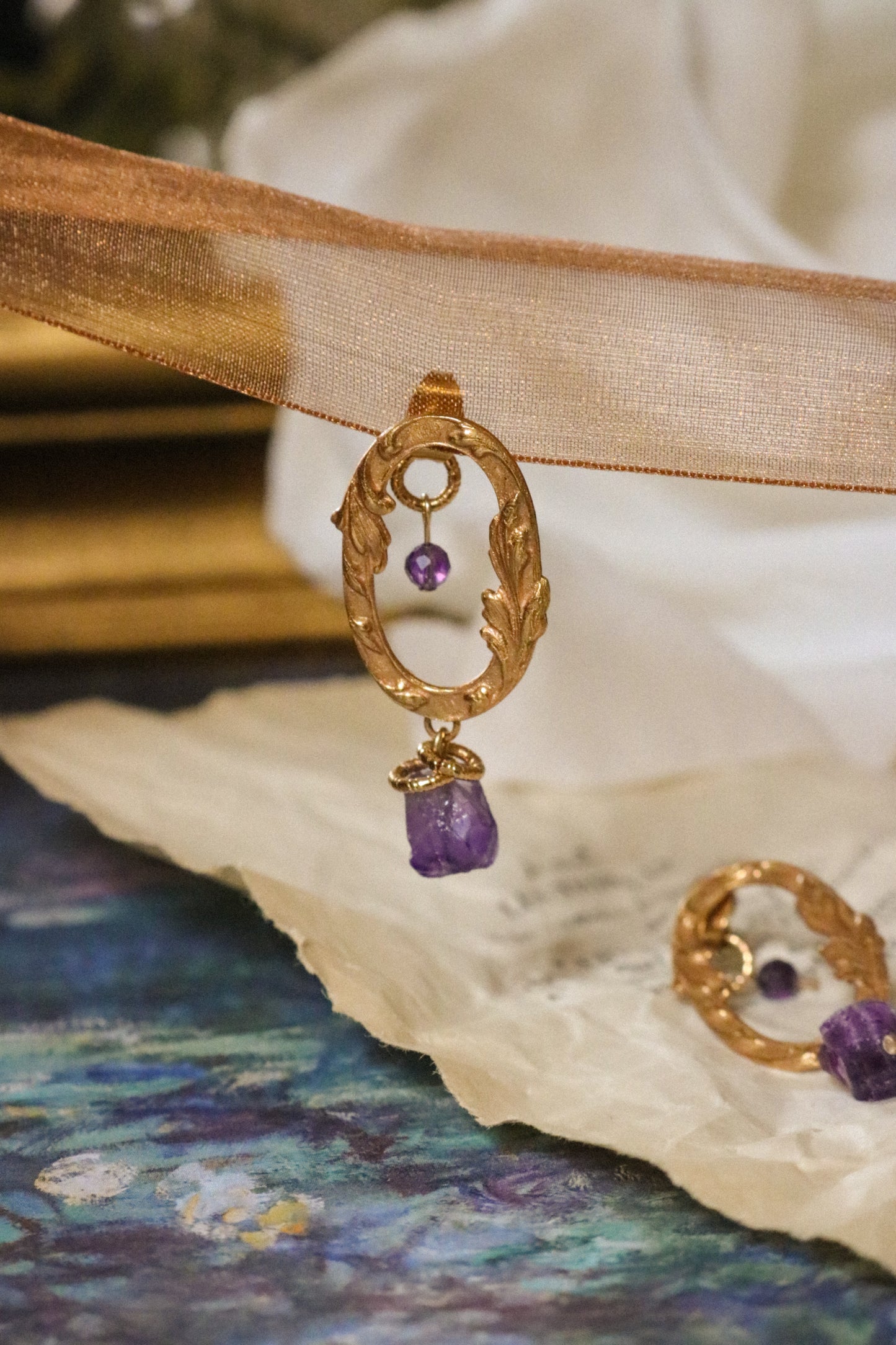 Boucles Terra Aria - Améthyste violette