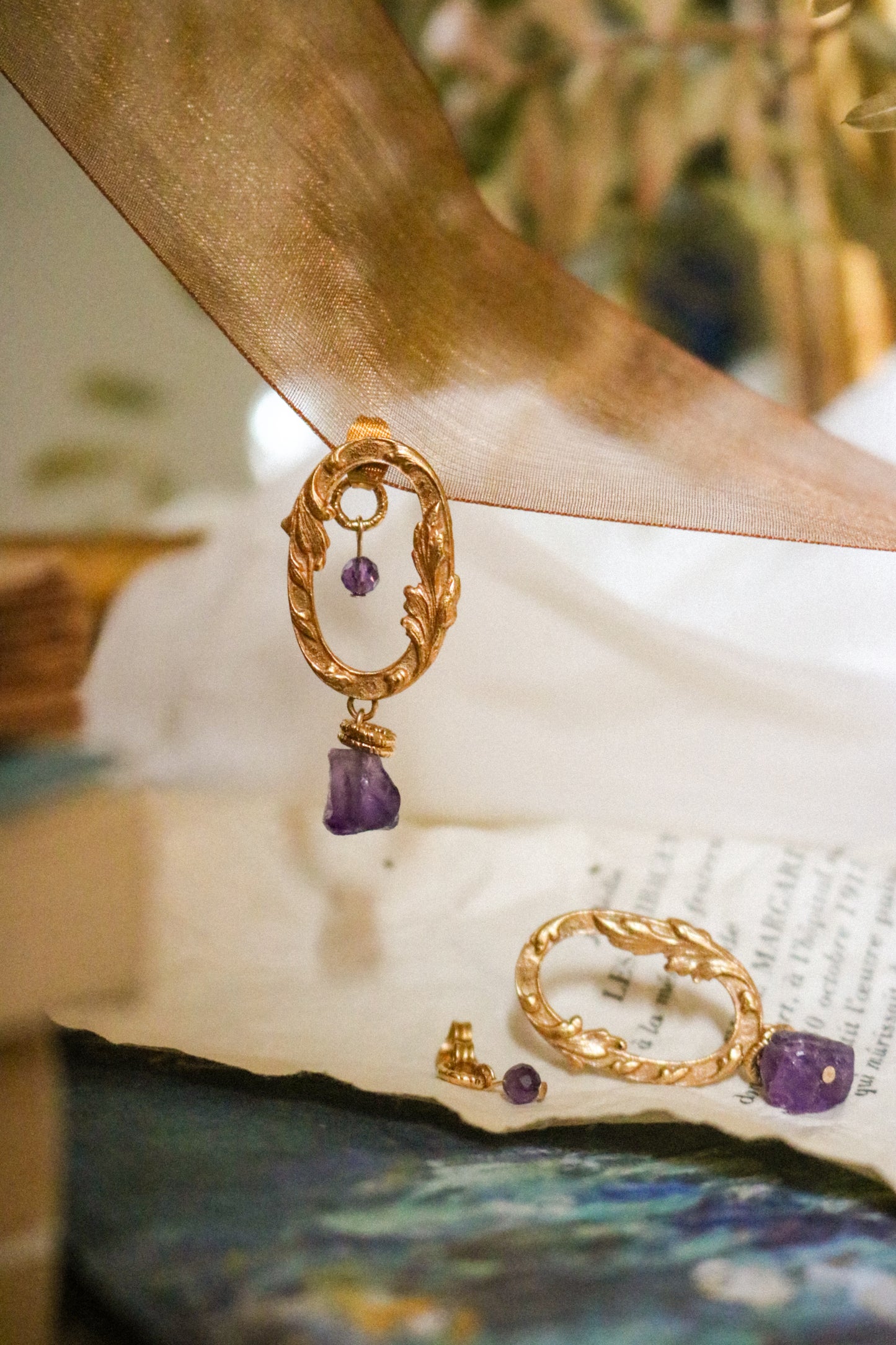 Boucles Terra Aria - Améthyste violette