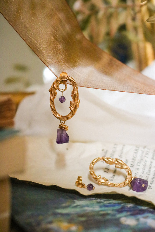 Boucles Terra Aria - Améthyste violette