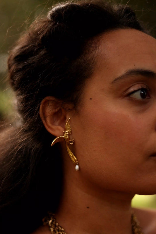 Mono-boucle Clervie - Grenat vert